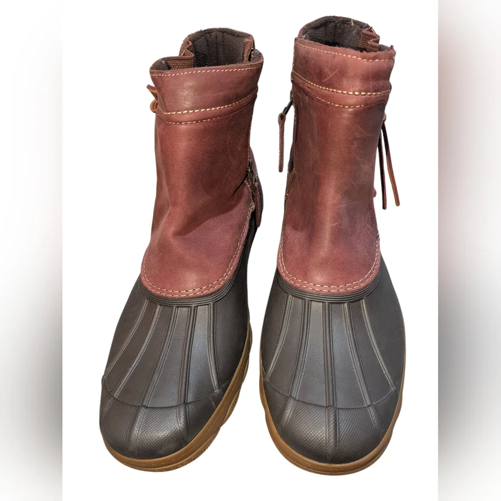 Sperry Brown and Black Duck Boots, Leather And Man Made